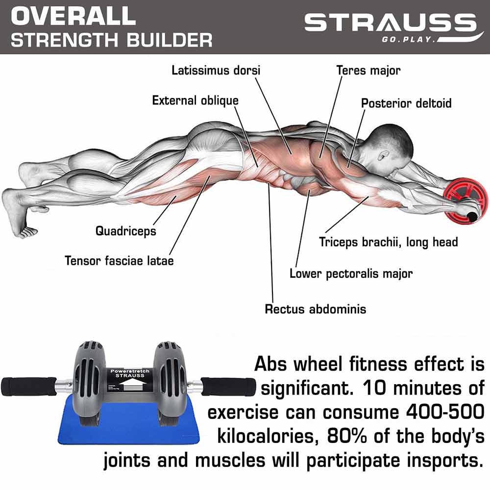 3 - Strauss Power Stretch Roller,  Grey  Free Size 