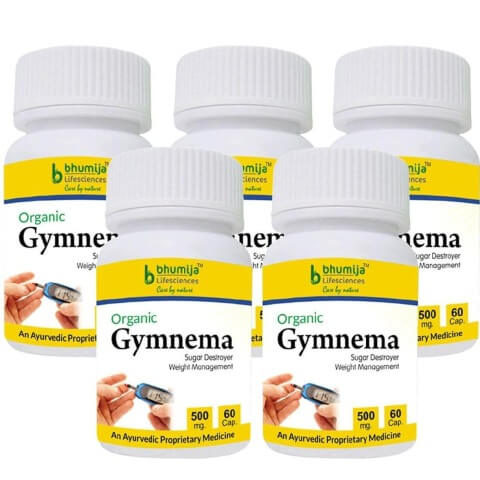 Bhumija Bhumija Gymnema (Pack of Five), 60 capsules Bhumija Bhumija Gymnema (Pack of Five), 60 capsules