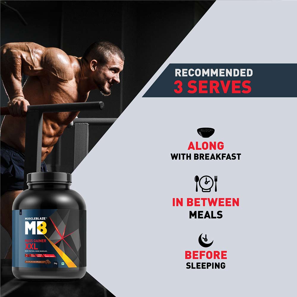 10 - MuscleBlaze Mass Gainer XXL,  6.6 lb  Smooth Chocolate 