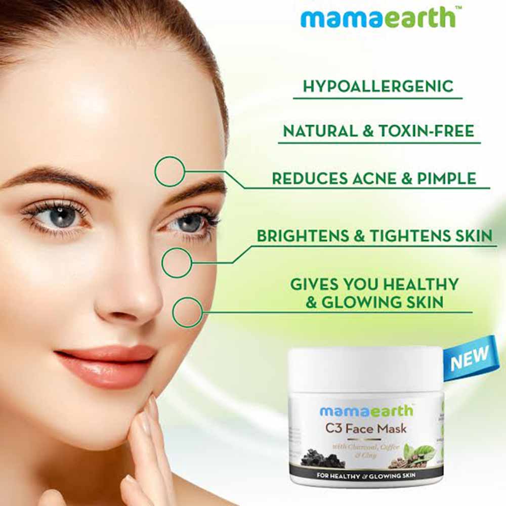 Benefit1 - Mamaearth Charcoal Secrets C3 Face Mask & Charcoal Facewash Combo,  2 Piece(s)/Pack  with Charcoal & Coffee (100ml each) 