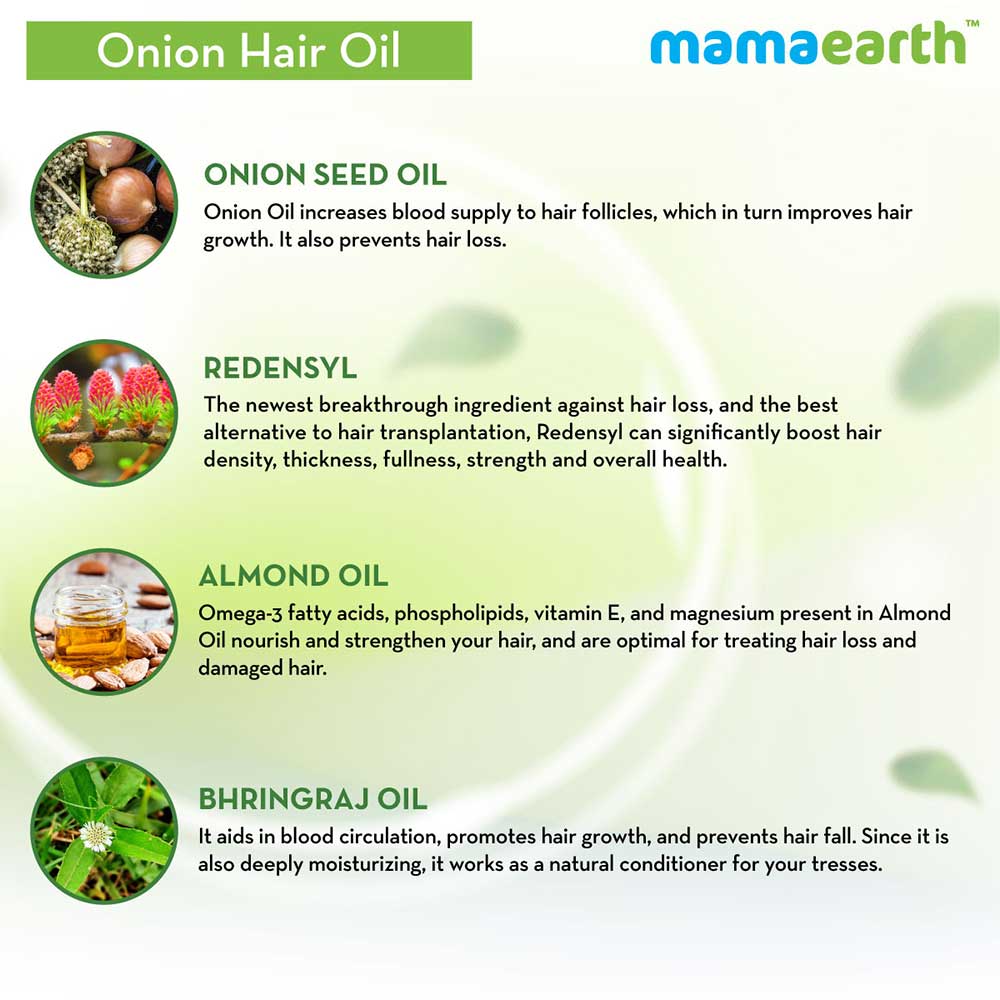 Benefit - Mamaearth Onion Hair Oil,  150 ml  with Onion Oil Redensyl for Hair Fall Control 