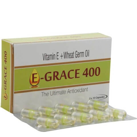 Grace Vitamin E(400Mg) + Wheat Germ Oil,  30 capsules 