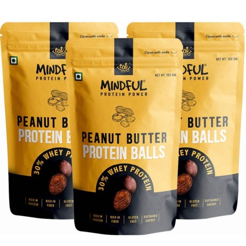 1 - Eat Anytime Protein Balls,  100 g  Peanut Butter Pack of 3 