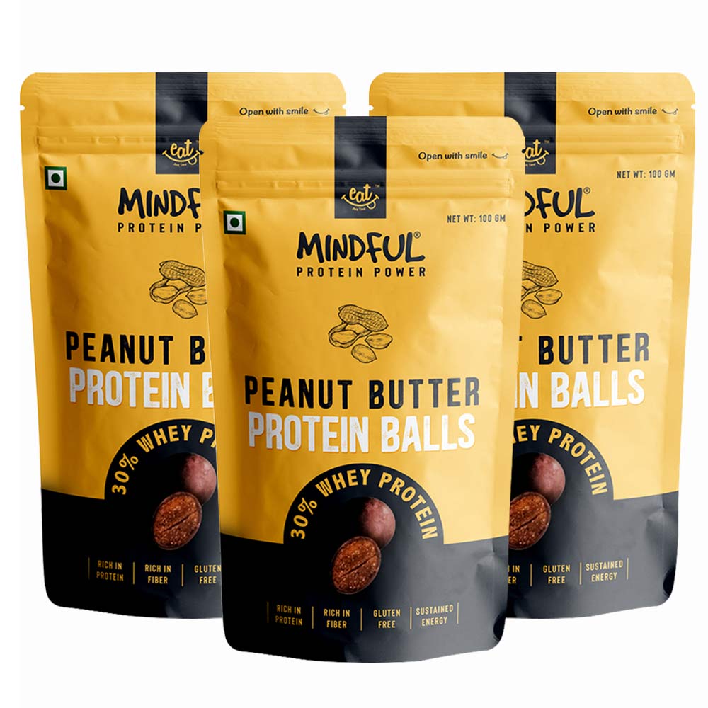 1 - Eat Anytime Protein Balls,  100 g  Peanut Butter Pack of 3 