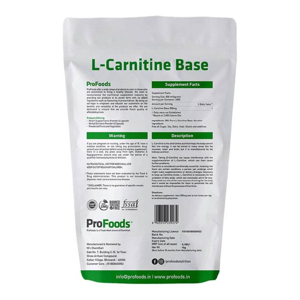 L Carnitine Base Powder at Best Price in India | https://www.healthkart.com/