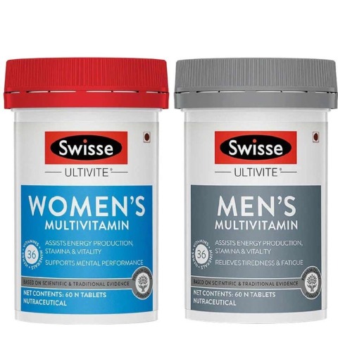 Swisse Womens & Mens Ultivite Multivitamin Combo,  2 Piece(s)/Pack  Unflavoured 