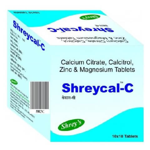 Shrey's Shreycal-C (Calcium), Unflavoured 100 tablet(s) Shrey's Shreycal-C (Calcium), Unflavoured 100 tablet(s)