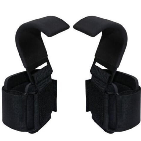 KOBO Gym Straps Hook Bar With Padded Wrist Support (WTA-01), Black Free Size KOBO Gym Straps Hook Bar With Padded Wrist Support (WTA-01), Black Free Size