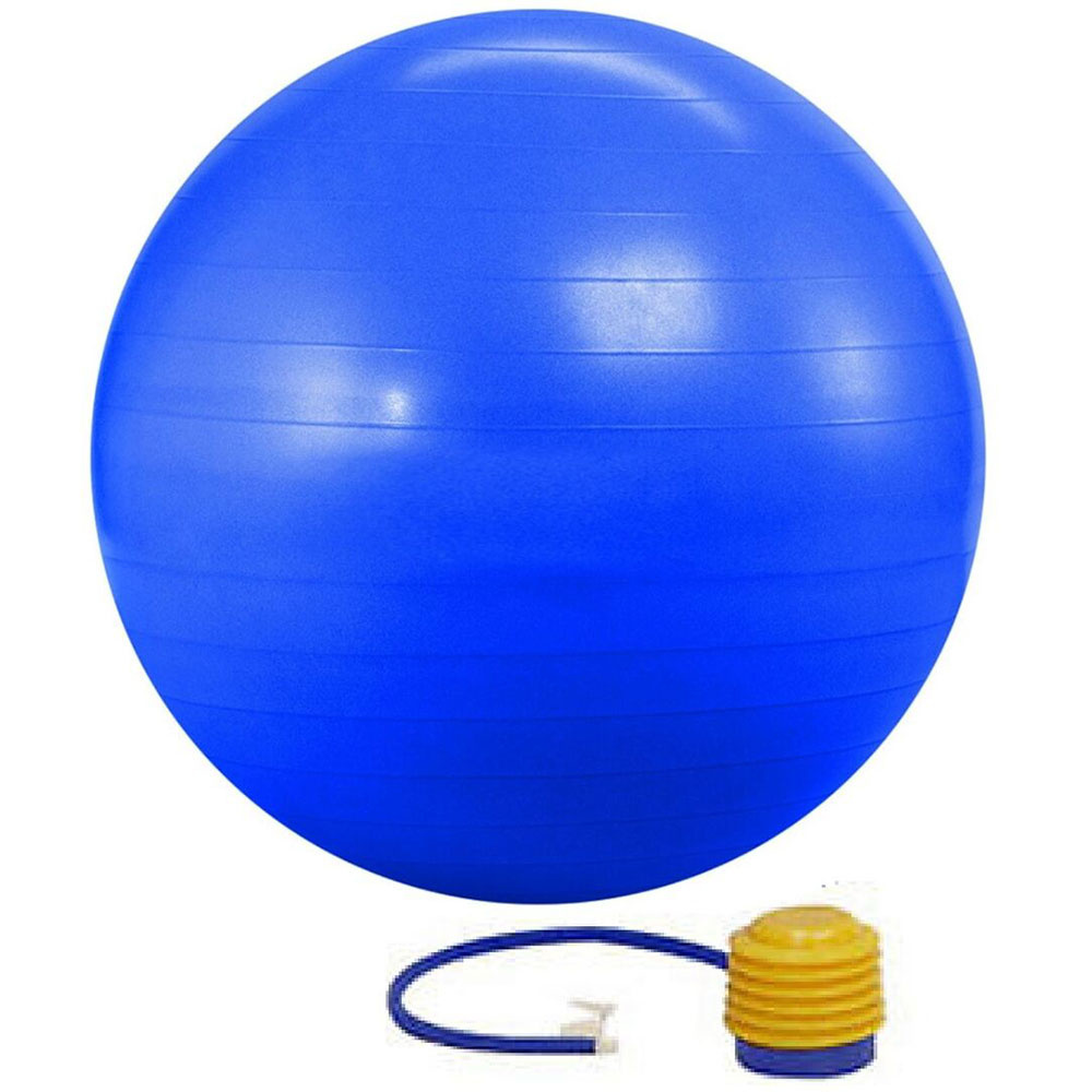 KOBO Anti-Burst Gym Ball With Foot Pump (GB-1-55),  Blue  55 cm 