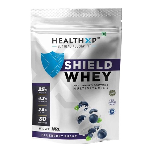 1 - HealthXP Shield Whey,  2.2 lb  Blueberry Shake 