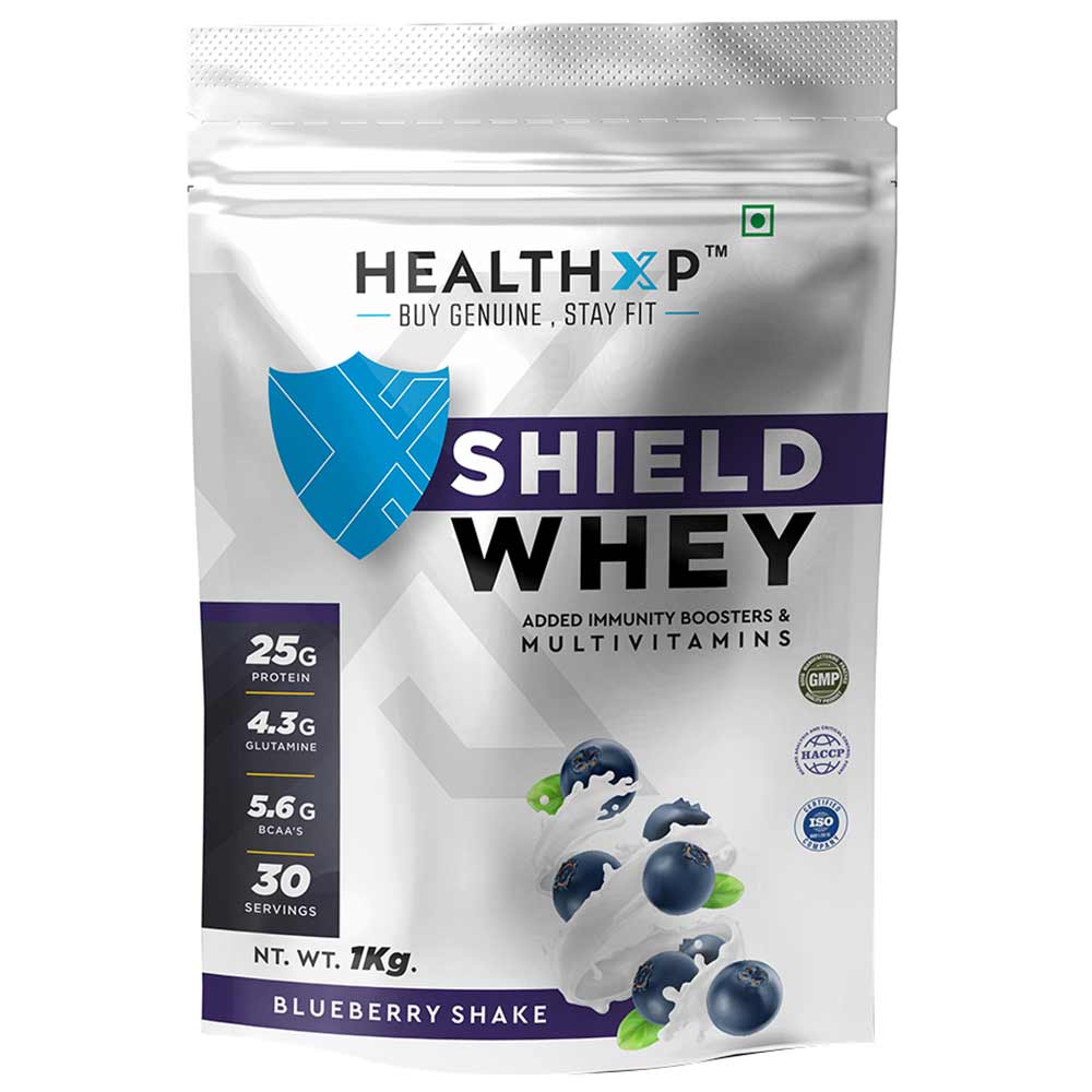 1 - HealthXP Shield Whey,  2.2 lb  Blueberry Shake 