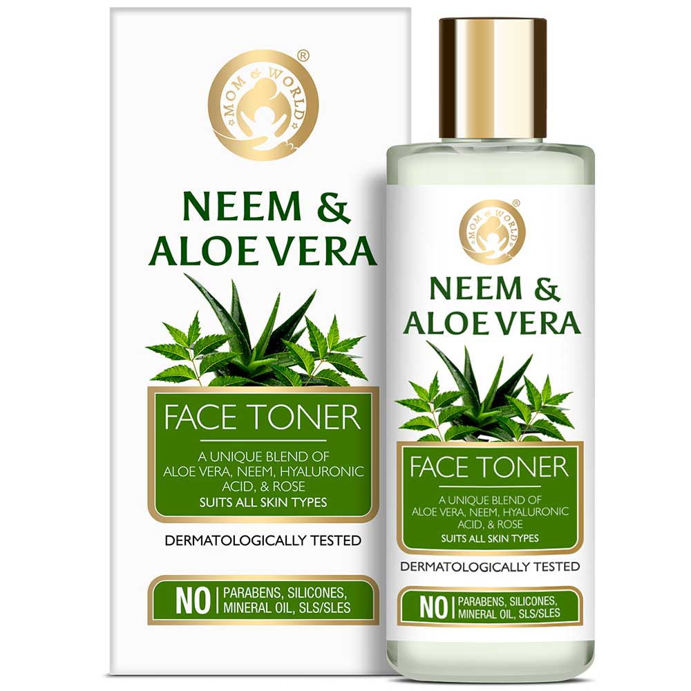 3 - Mom & World Neem & Aloe Vera Face Toner,  150 ml  for All Types of Skin 