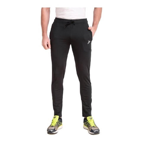 1 - Fitinc Men's Gym & Yoga Wear Stretchable Trackpant with Two Zipper Pockets,  Black  Small 