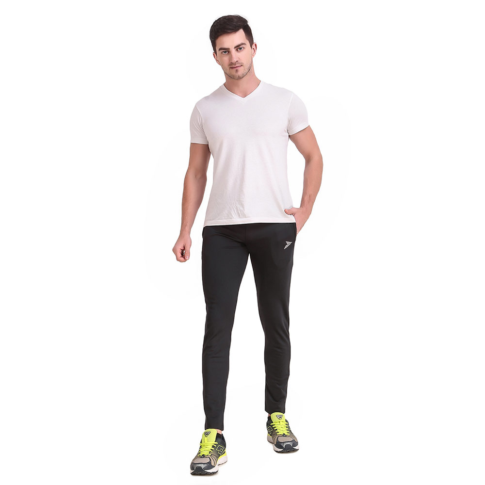 6 - Fitinc Men's Gym & Yoga Wear Stretchable Trackpant with Two Zipper Pockets,  Black  Medium 