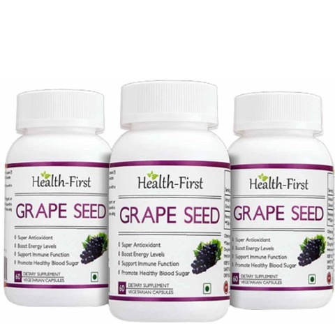 Health first Grape Seed - Pack of 3, 60 veggie capsule(s) Health first Grape Seed - Pack of 3, 60 veggie capsule(s)
