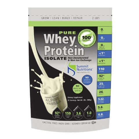 Summit Nutritions 100% Pure Whey Protein Isolate,  2 lb  Vanilla 
