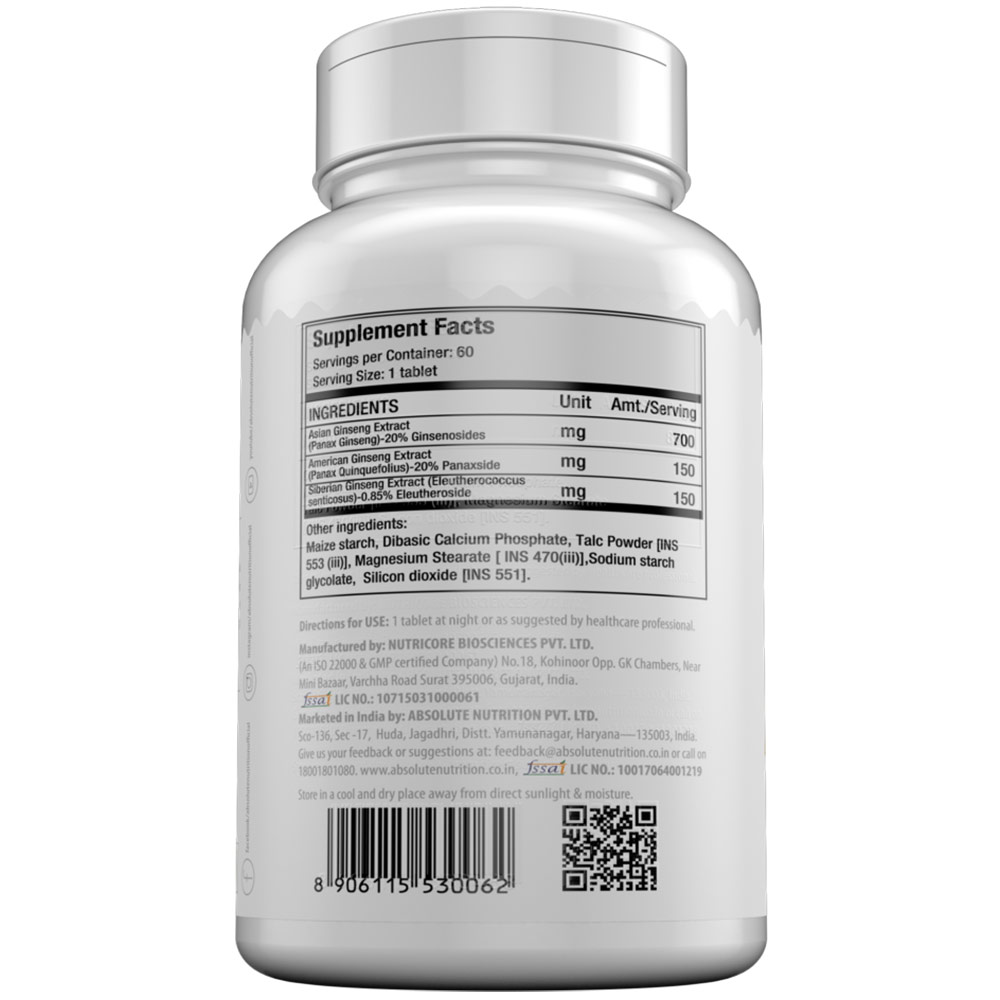 supplementinfo - Absolute Nutrition Triple Ginseng,  60 tablet(s) 