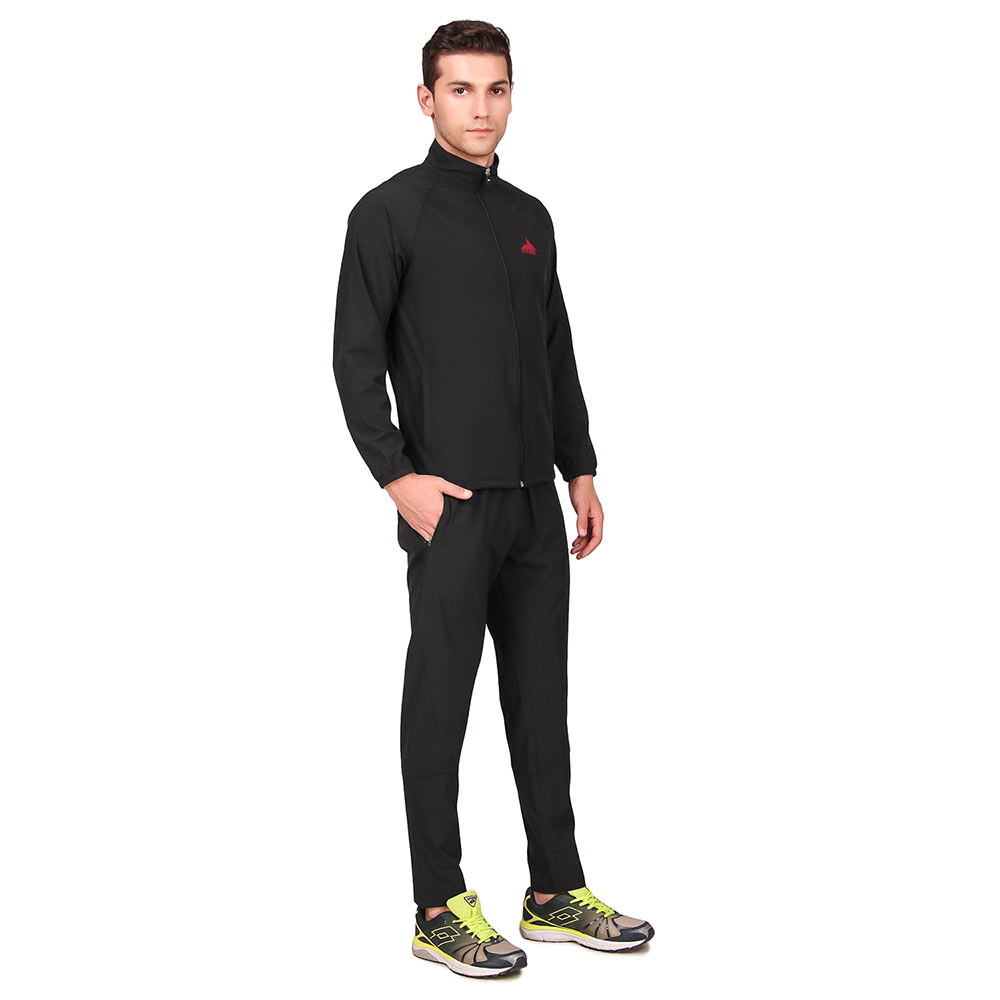 2 - Fitinc Men's Polycotton Regular Fit Track Suit with Two Zipper Pockets,  Black  XXL 