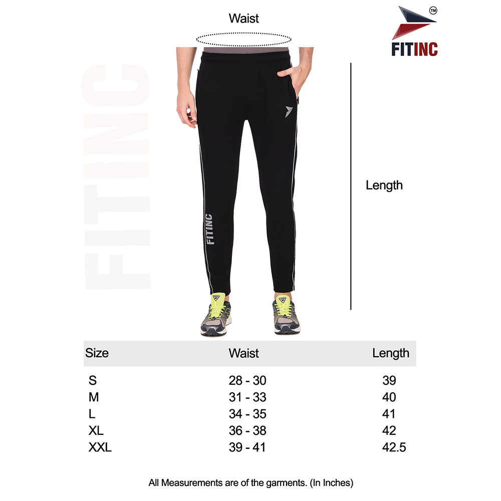 3 - Fitinc Lower for Men with Two Side Zipper Pockets,  Grey  Large 