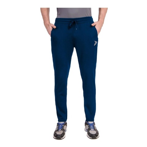 1 - Fitinc Dobby Stretchable Trackpant for Men with Two Zipper Pockets,  Air Force Blue  XL 
