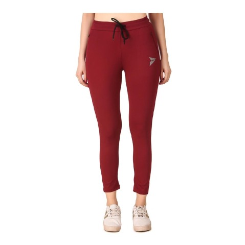  - Fitinc Premium Stretchable Trackpant with Zippers Pockets for Women,  Maroon  XXXL 