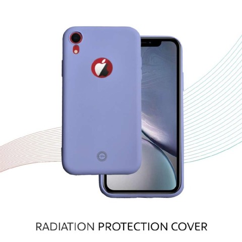 2 - Envirocover Silicon Back Cover for Apple iPhone XR,  with Radiation Protection Technology (Purple) 