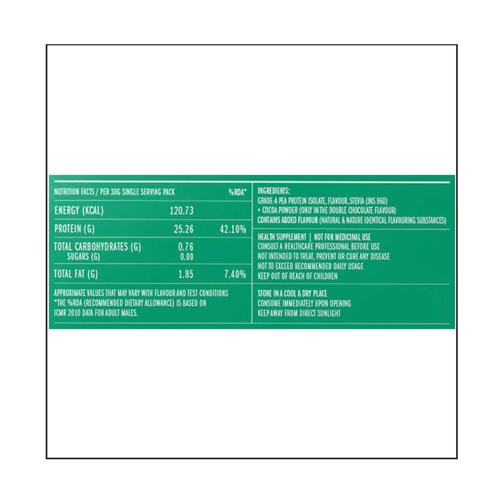 supplement - Habbit Green Pea Protein Isolate,  0.99 lb  15 Servings, Double Chocolate 