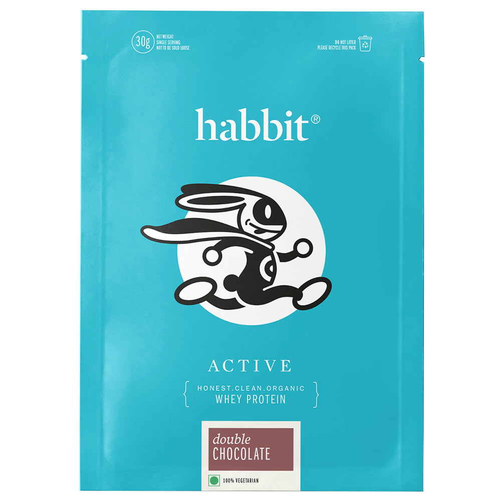 1 - Habbit Active Whey Protein Blend,  1.98 lb  30 Servings, Double Chocolate 