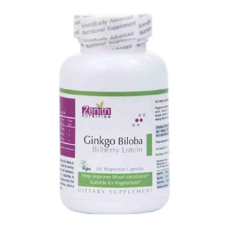 Zenith Nutrition Ginkgo Biloba with Bilberry & Lutein, 60 capsules