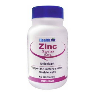 Healthvit Zinc Gluconate (50mg), 60 capsules
