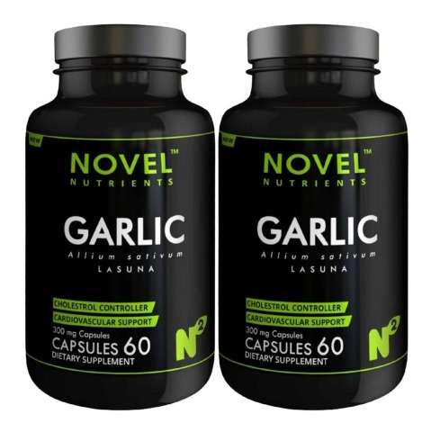 Novel Nutrients Garlic (300mg), 60 capsules - Pack of 2 Novel Nutrients Garlic (300mg), 60 capsules - Pack of 2