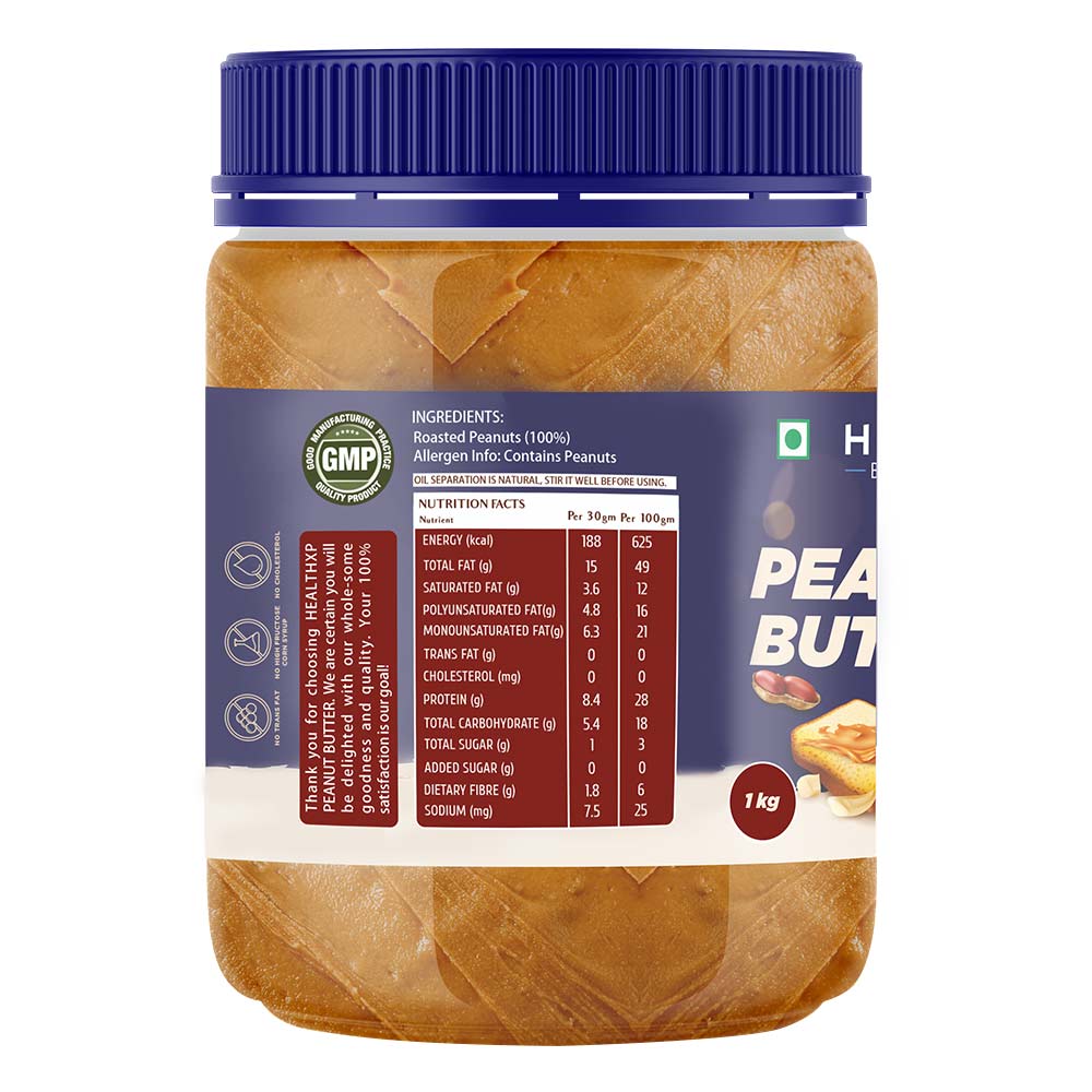 nutritioninfo - HealthXP Essential Series Peanut Butter,  1 kg  Natural Smooth 