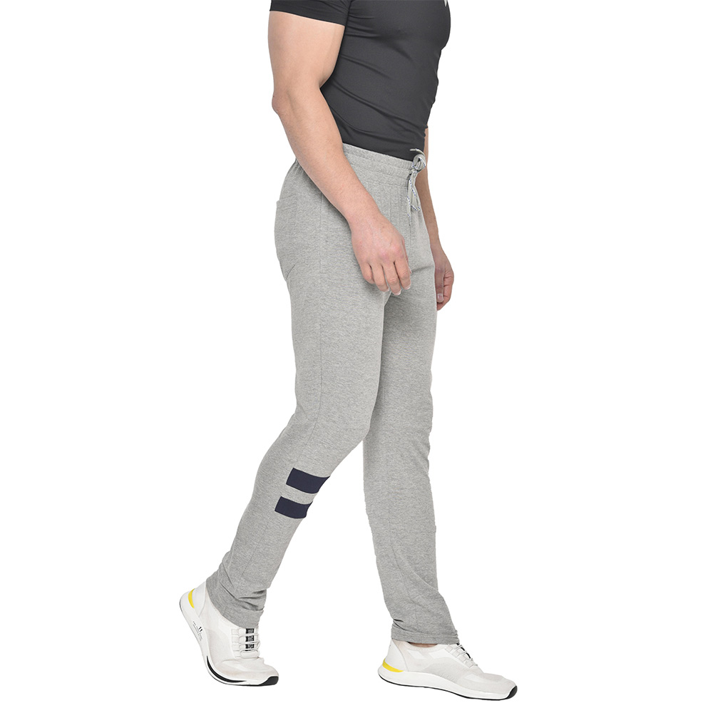 2 - Fitinc Cotton Double Strip Designed Trackpant with Both Side Zipper,  Grey  XXL 