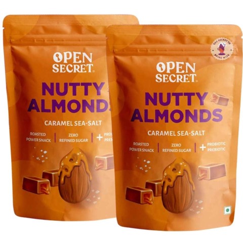 1 - Open Secret Nutty Almonds,  Sea Salt Caramel Pack of 2  135 g 