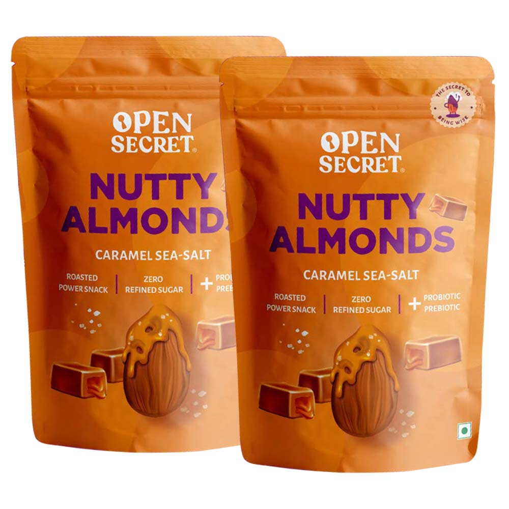 1 - Open Secret Nutty Almonds,  Sea Salt Caramel Pack of 2  135 g 