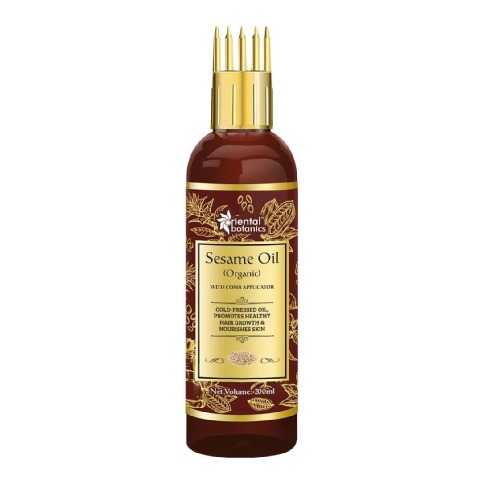 1 - Oriental Botanics Sesame Oil with Comb Applicator,  200 ml  for Hair and Skin Care 