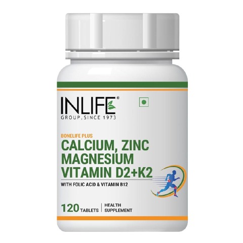 1 - INLIFE Calcium Zinc Magnesium Vitamin D+K2, 120 tablet(s) Unflavoured