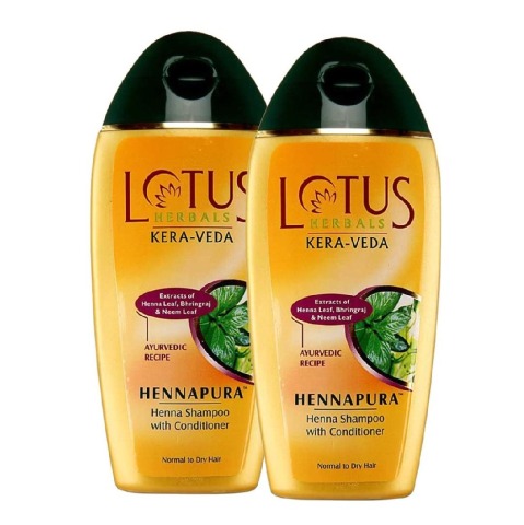 Lotus Herbals Shampoo, 200 ml Kera Veda Hennapura Henna - Pack of 2 Lotus Herbals Shampoo, 200 ml Kera Veda Hennapura Henna - Pack of 2