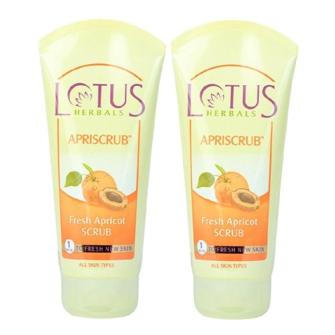 Lotus Herbals Apriscrub Fresh Apricot Scrub, 180 g for All Skin Types - Pack of 2 Lotus Herbals Apriscrub Fresh Apricot Scrub, 180 g for All Skin Types - Pack of 2
