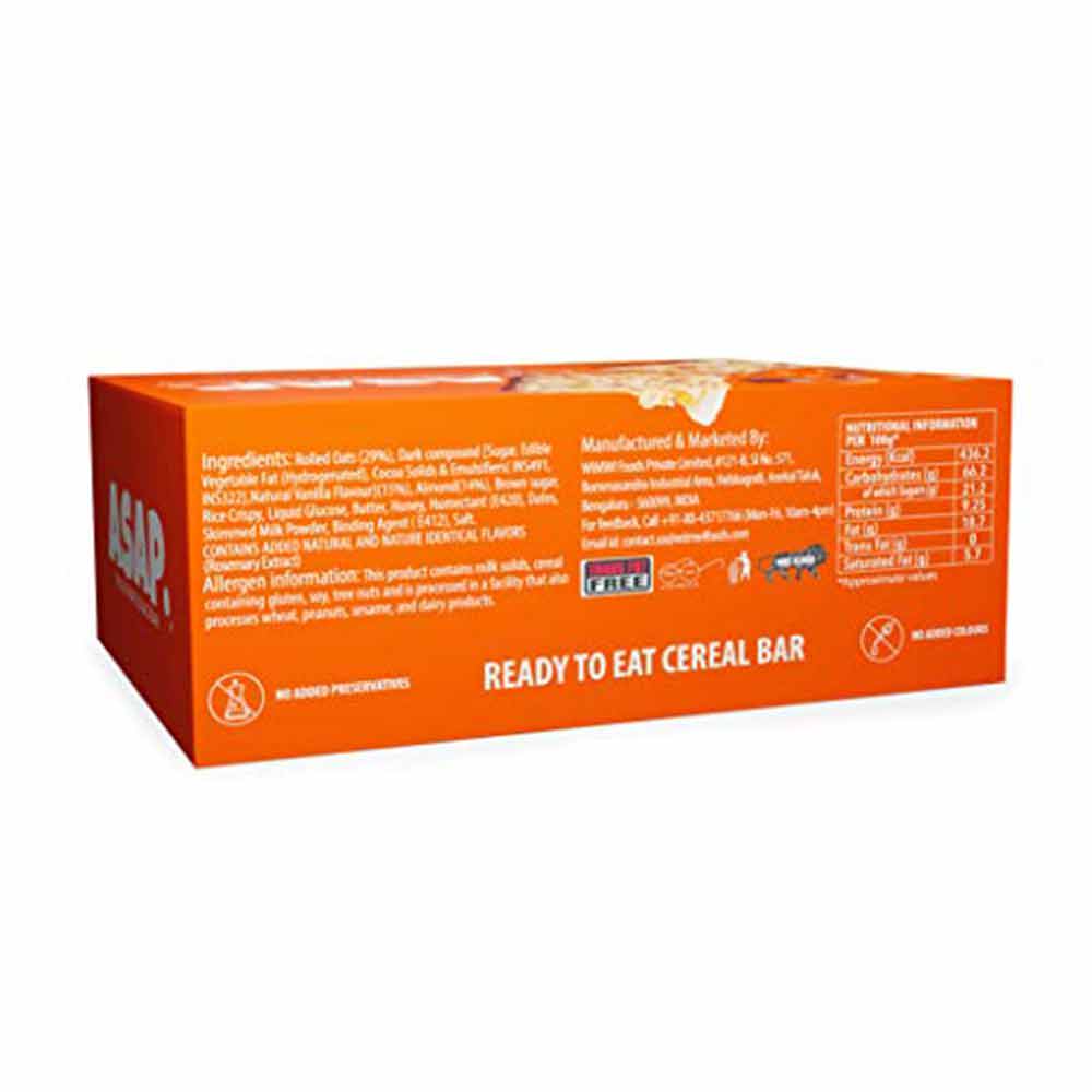 3 - ASAP Healthy Granola Bars,  6 bar(s)  Almond Oats & Dark Choco, Pack of 3 