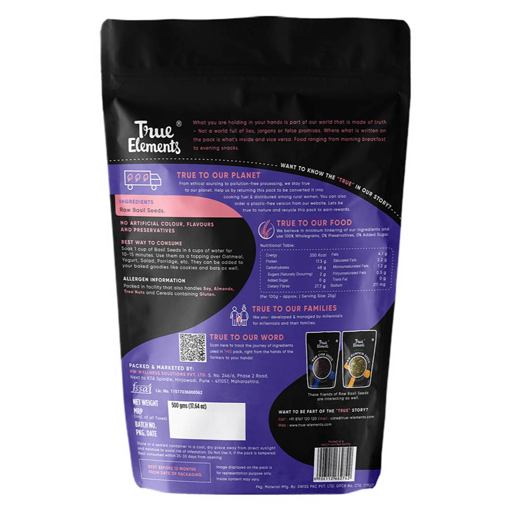 3 - True Elements Basil Seeds,  0.5 g 