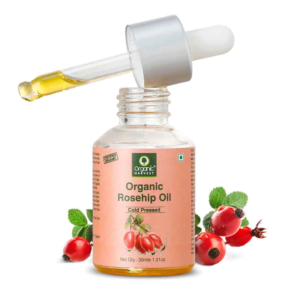 1 - Organic Harvest Cold-Pressed Rosehip Oil,  30 ml  for All Skin & Hair Types 