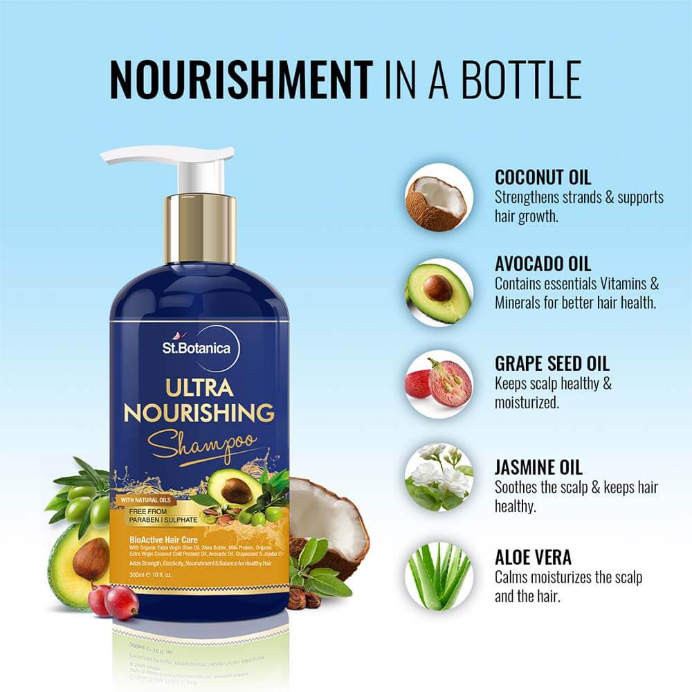 5 - St.Botanica Ultra Nourishing Shampoo,  300 ml  No Sulphate, No Parabens, No Silicon 
