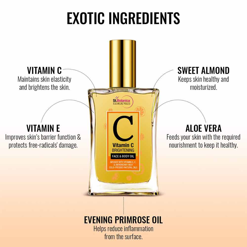 5 - St.Botanica Vitamin C Brightening Face & Body Oil,  100 ml  for All Skin Types 