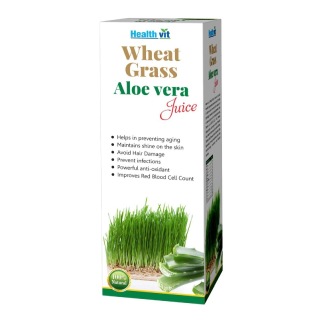 Healthvit Wheat Grass Aloevera Juice, Natural 0.500 L