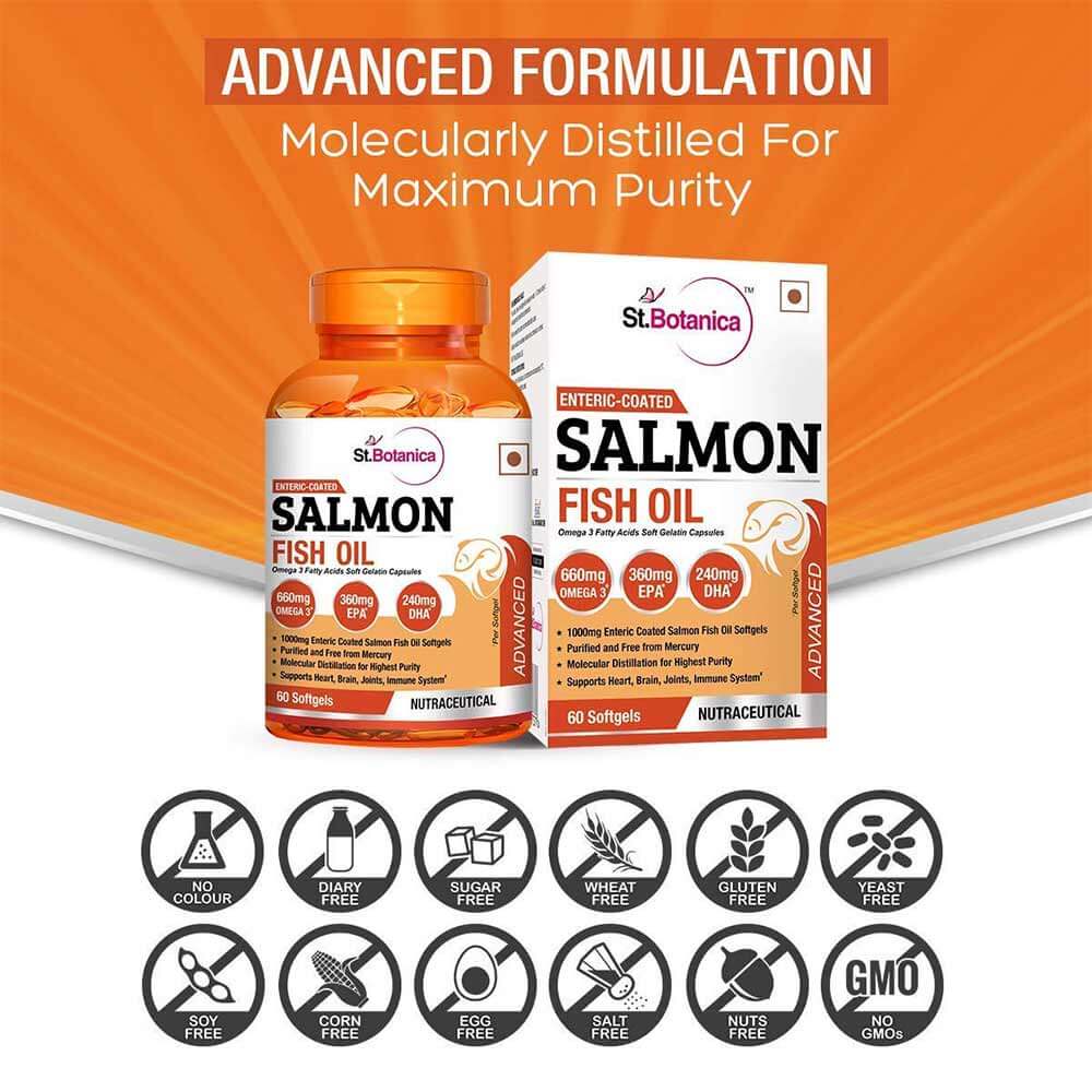 6 - St.Botanica Salmon Fish Oil 1000mg Advanced,  60 softgels 