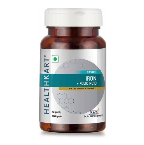 3 - HealthKart Iron + Folic Acid OP,  60 capsules 