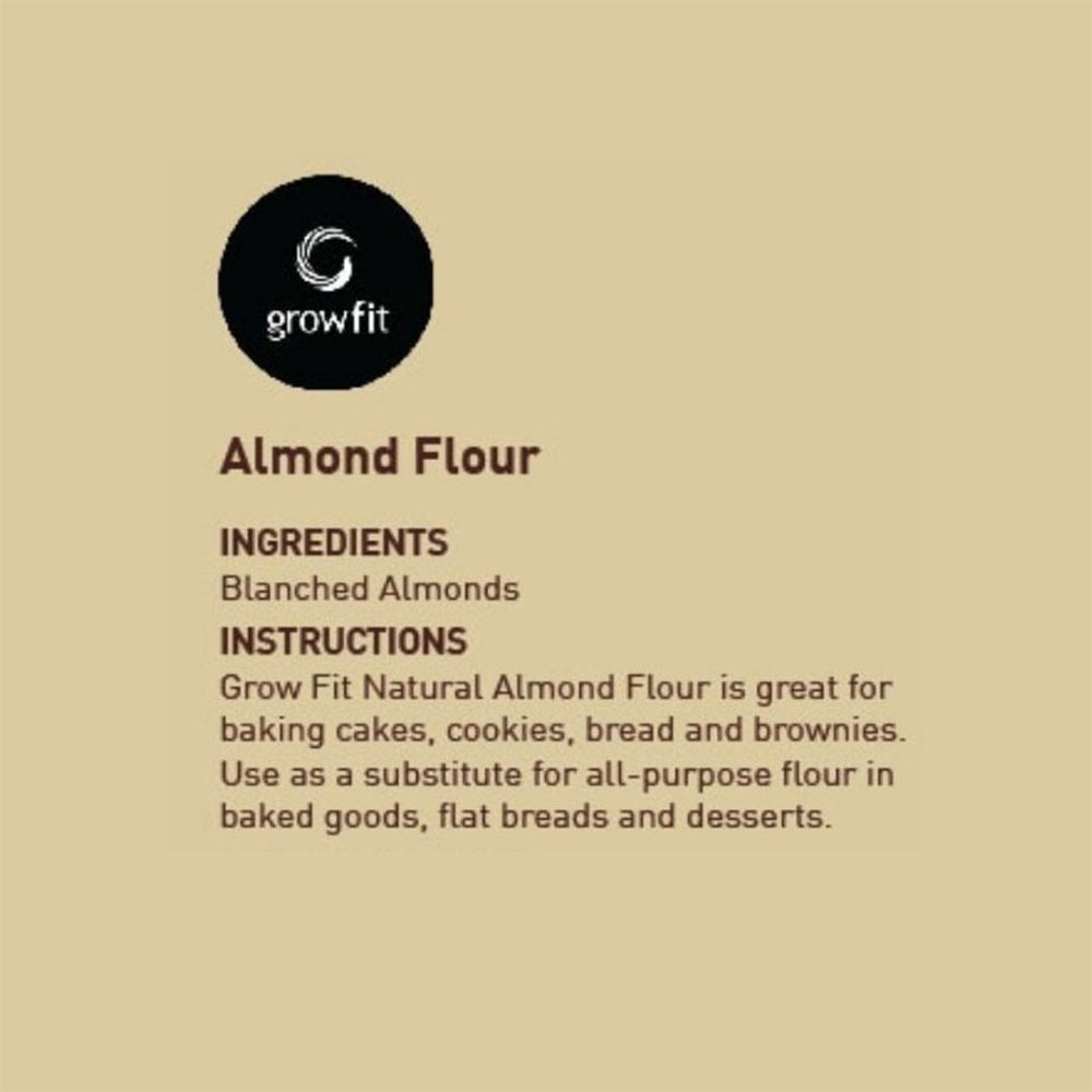 ingredients - GrowFit 100% Natural Almond Flour without Skin,  Unflavoured  200 g 