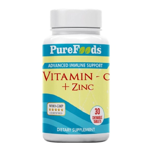 1 - PureFoods Vitamin C + Zinc,  30 chewable tablet(s)  Unflavoured 