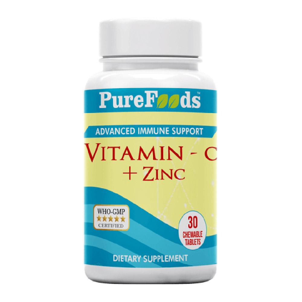 1 - PureFoods Vitamin C + Zinc,  30 chewable tablet(s)  Unflavoured 